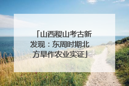 山西稷山考古新发现：东周时期北方旱作农业实证